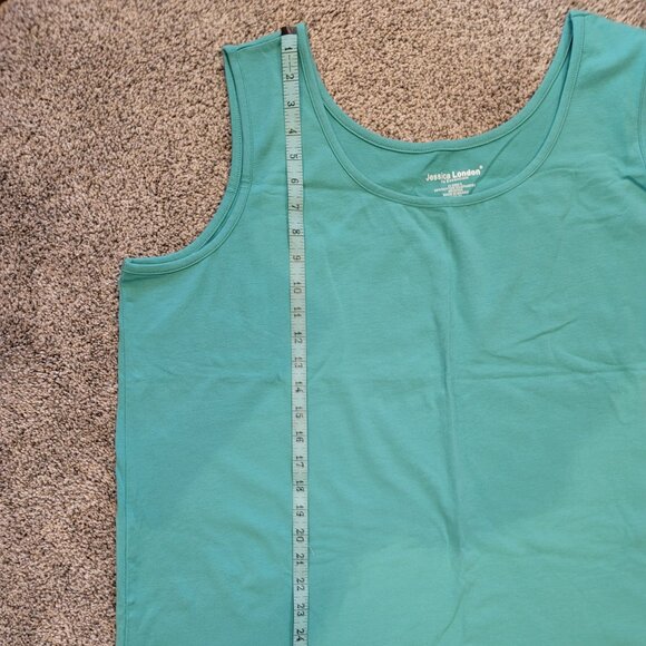 ***Jessica London Women's Green Shirt Tank Top Plus Size 2X Sleeveless *** - Picture 6 of 8